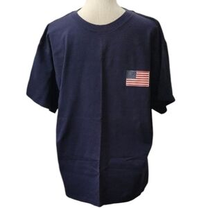 Pro Weight Navy T-Shirt with American Flag Patch